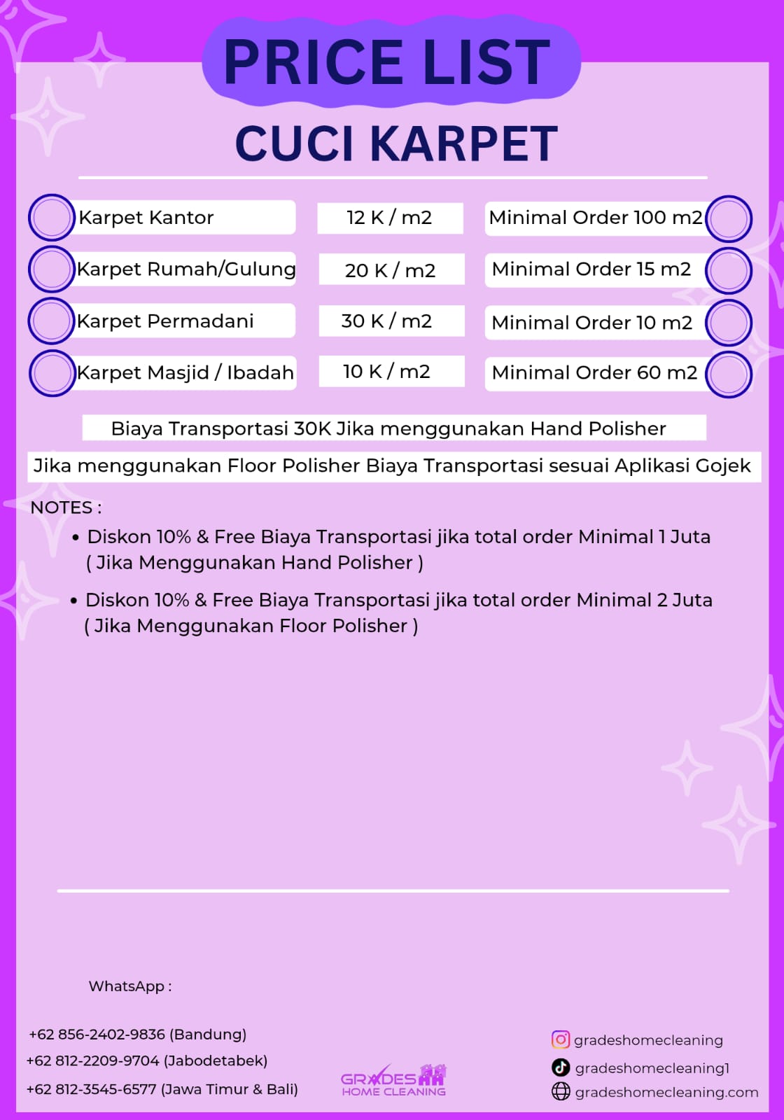 biaya jasa cuci karpet